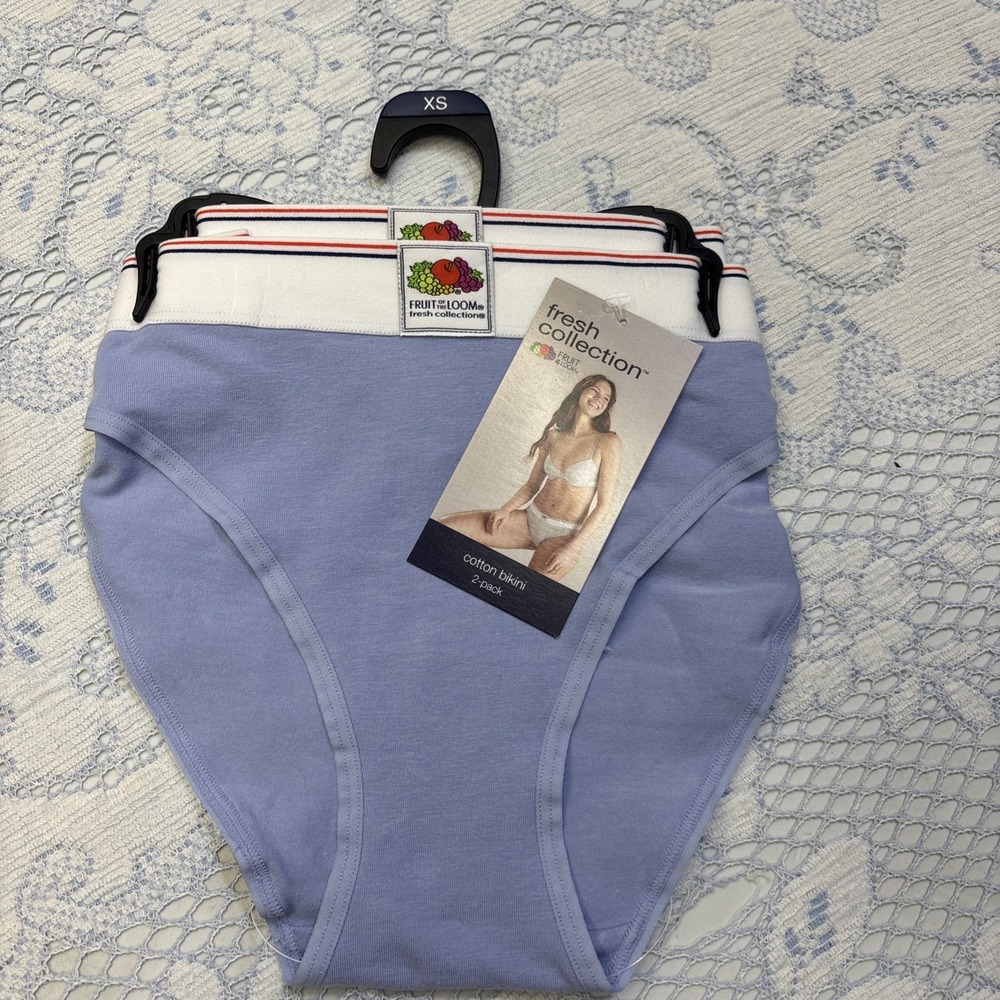 Fruit of the Loom 2-Pair Womens Bikini Underwear Panties Cotton Blend XS